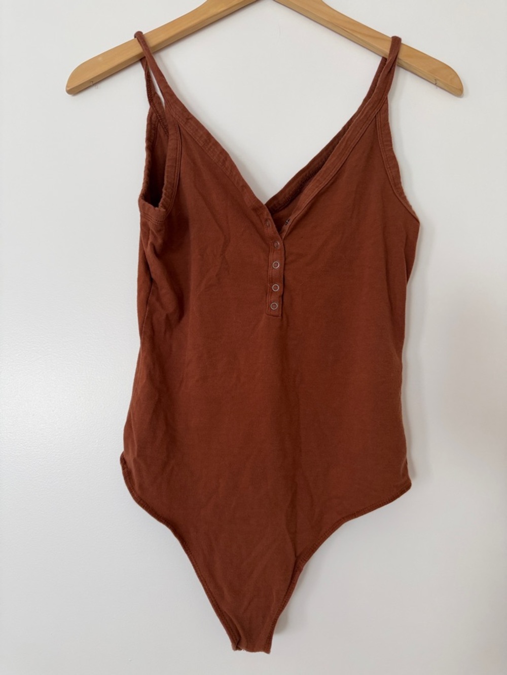Abercrombie & Fitch Rust Brown Bodysuit Soft AF collection 95% Cotton Medium